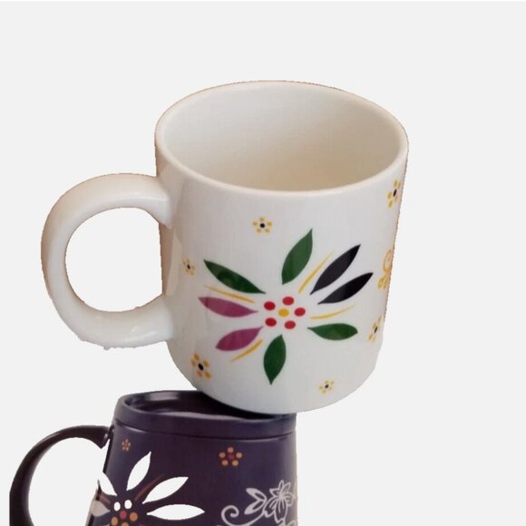 Temp-tations 14 oz. Ceramic Mug with Warming Base - Confetti (White) - NEW - Picture 2 of 5
